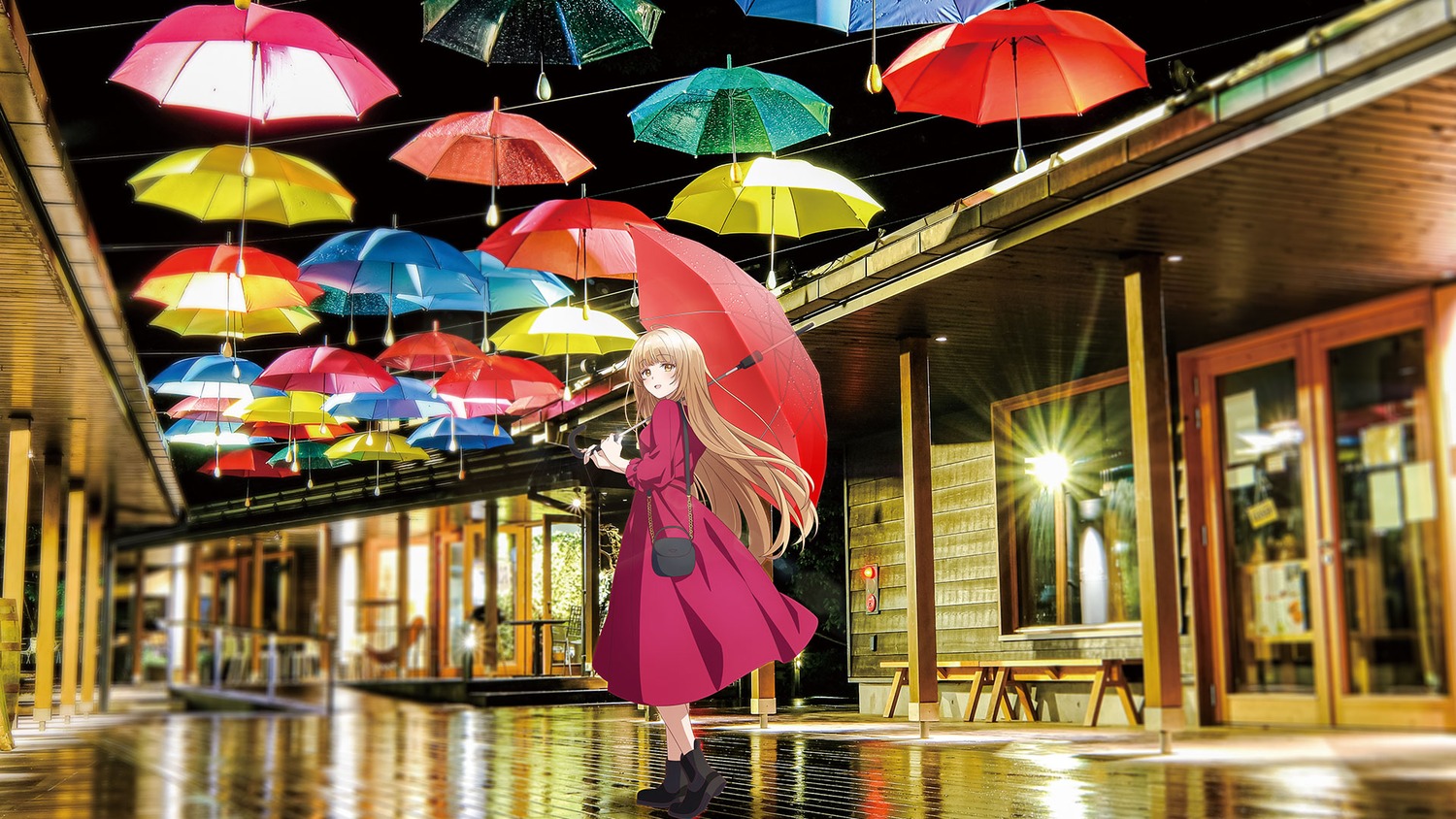 dress landscape otonari_no_tenshi-sama_ni_itsu_no_ma_ni_ka_dame_ningen_ni_sareteita_ken photo shiina_mahiru umbrella wallpaper